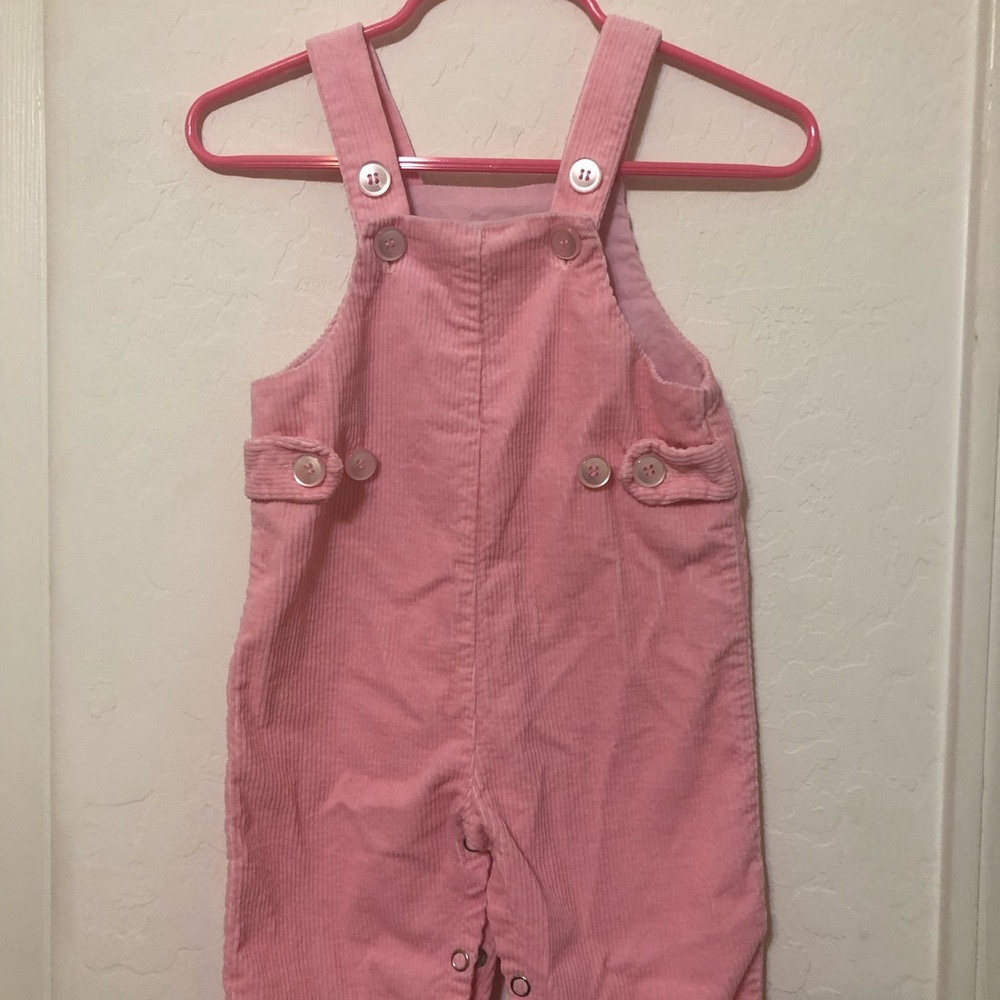 Pink corduroy overalls vintage